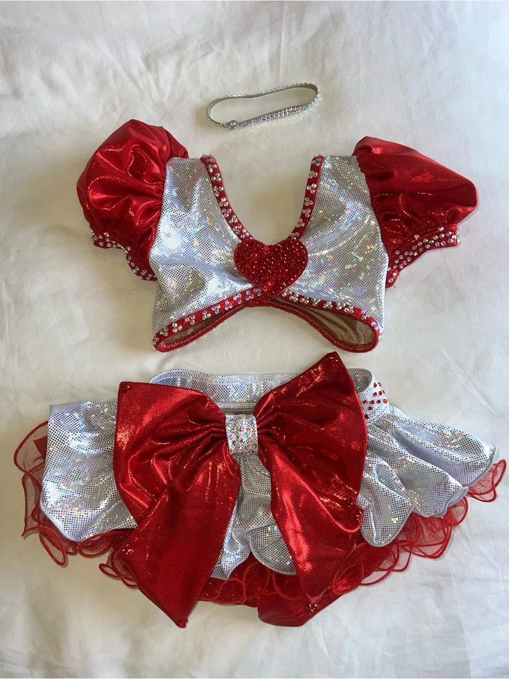 Red Sparkle Dance Costume Set for Kids - Brand: